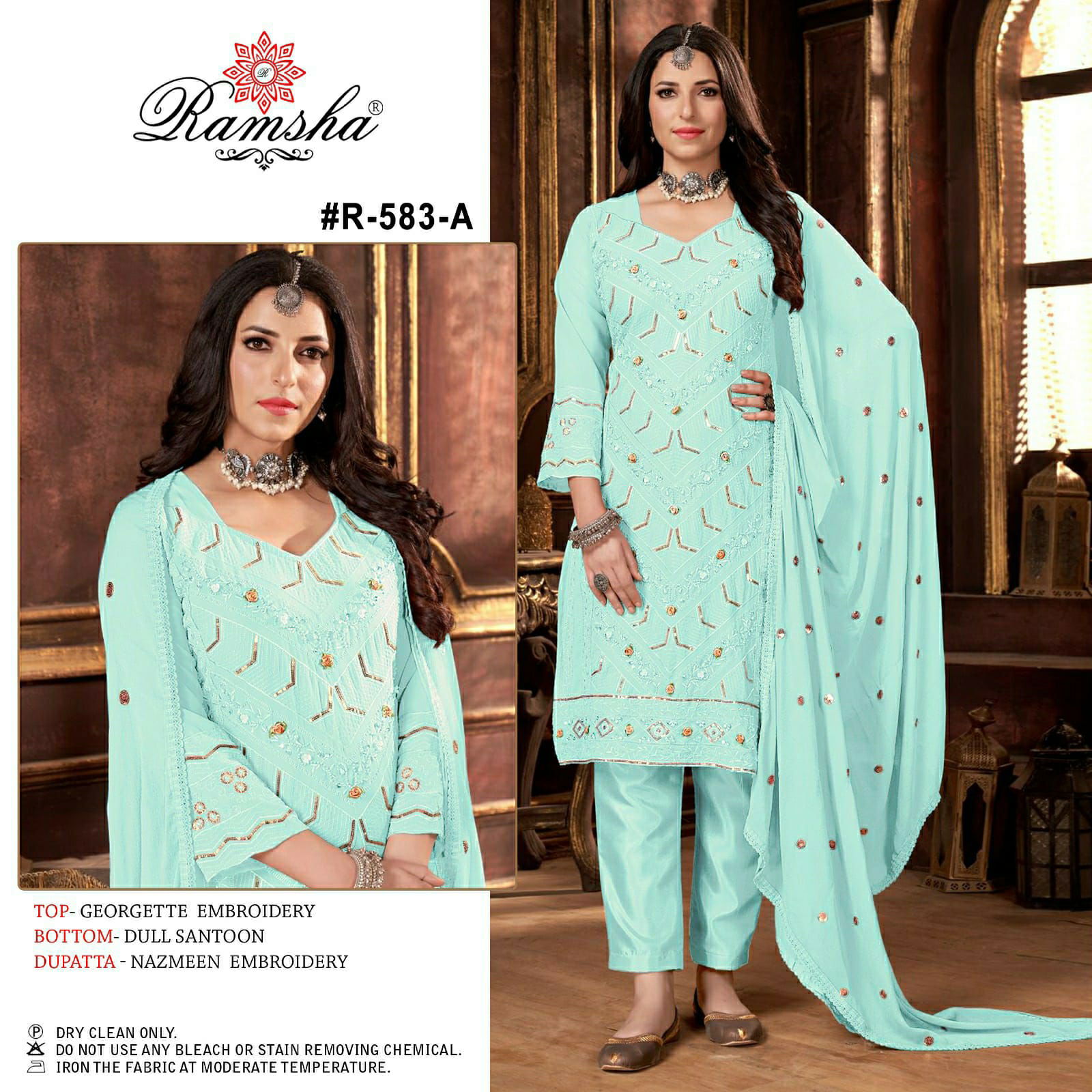 Ramsha R 583 A To D Georgette Pakistani Suits Catalog
